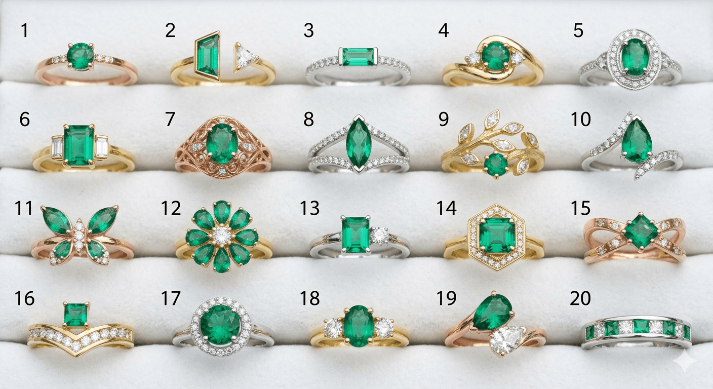 Anillos Colección Esmeraldas Diamantes Multicolor