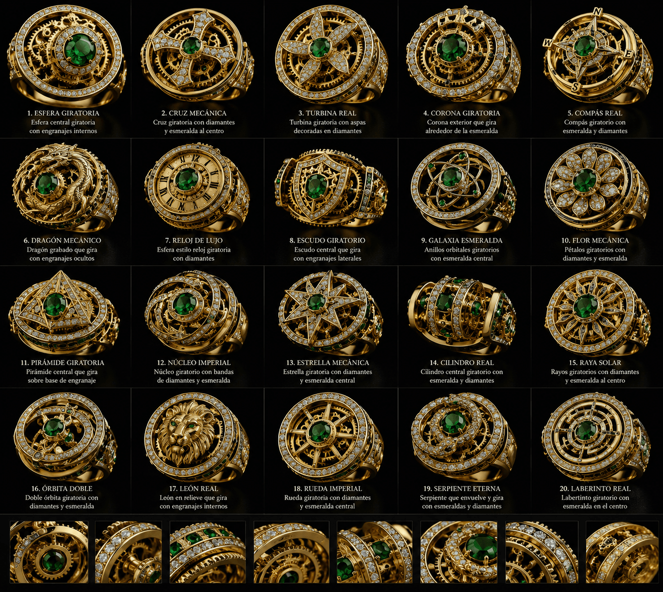 Anillos Exclusivos Oro Diamante Esmeraldas
