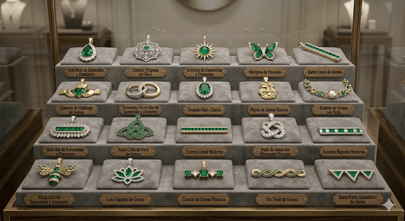 Catálogo Joyas Anillos Dijes Esmeralda Vitrina