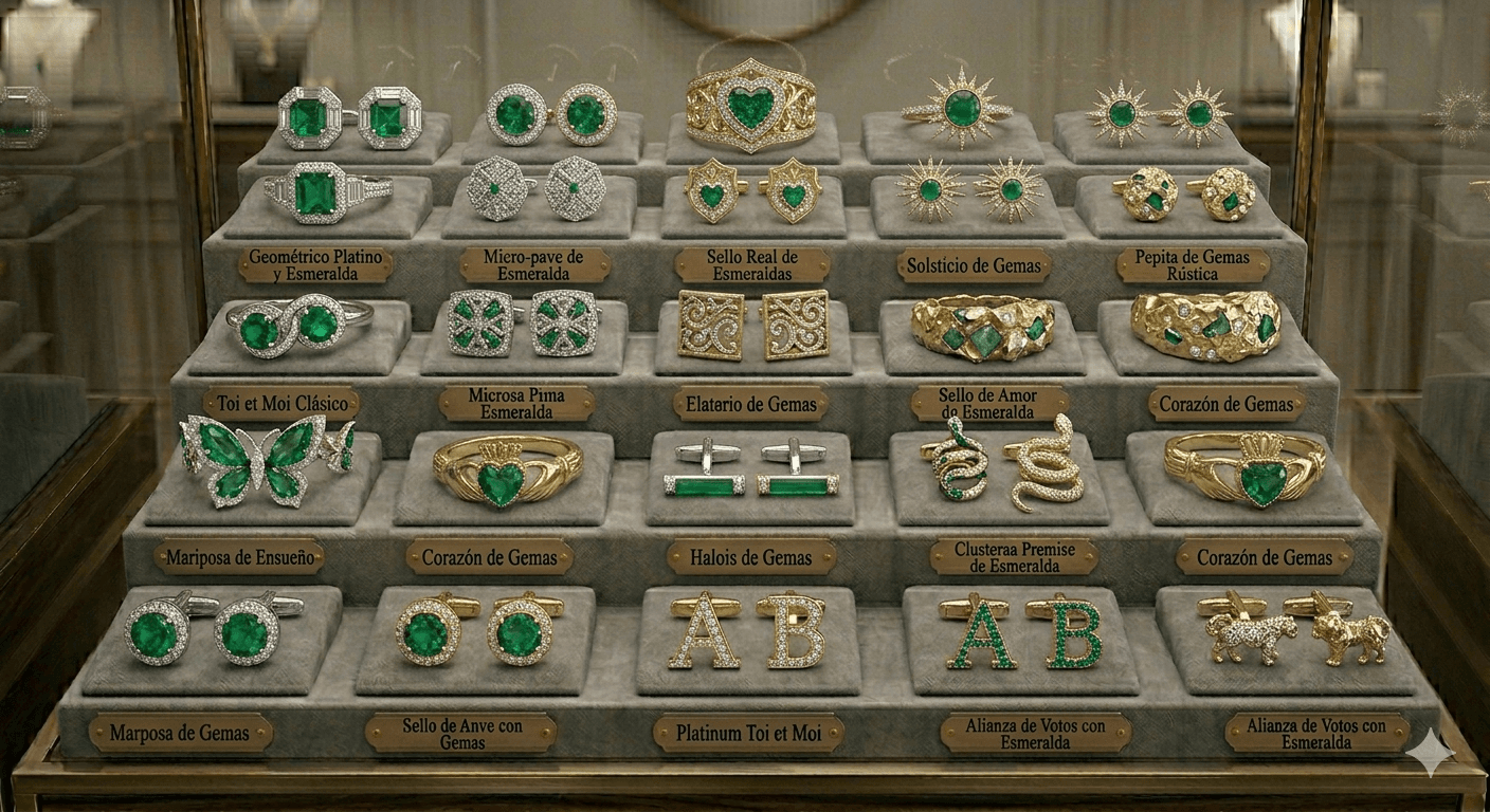 Catálogo Joyas Esmeralda Dijes Corona Quinta Colección Pendientes Anillos