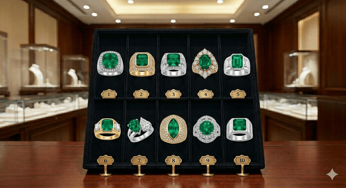 Vitrina Collares Esmeralda Verde Natural ETERNA