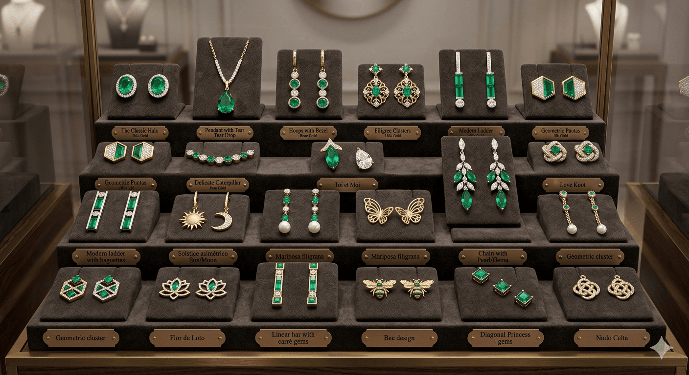Vitrina Joyas Variadas Anillos Pendientes Collares Pulseras